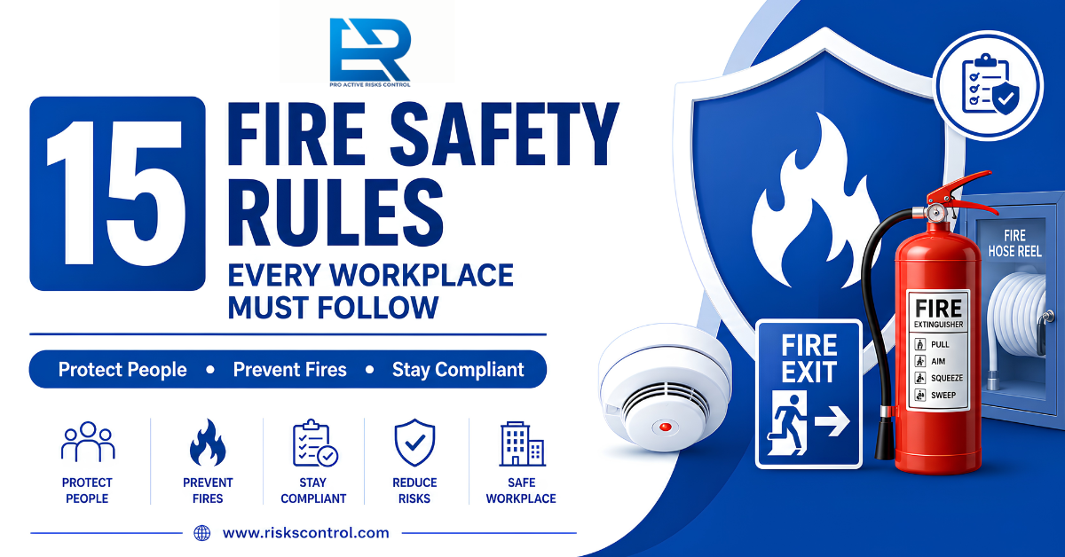 Learn the 15 essential fire safety rules every workplace should follow to prevent fires, protect employees, and maintain workplace safety compliance.